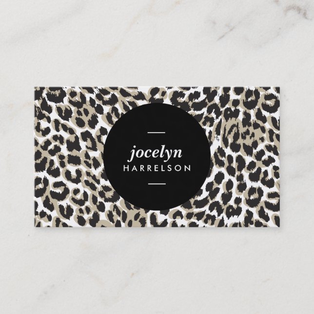 Chic und stilvolle Leopard Print Business Cards Visitenkarte (Vorderseite)