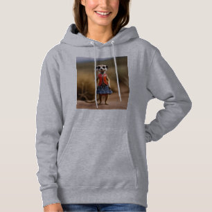 Chic und Stylisch: Erdmännchen-Mädchen in Rock und Hoodie