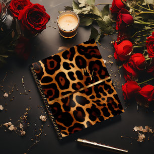 Chic und trendy Mit Monogramm Leopard Print Notizbuch