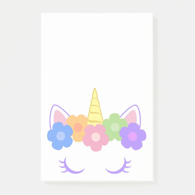 Chic Unicorn Post-it Klebezettel (Vorderseite)