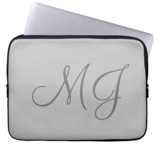 Chic Unique Monogram Gray Classic Laptopschutzhülle