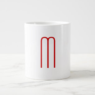 Chic Unique Monogram Red White Schlicht Simple Jumbo-Tasse