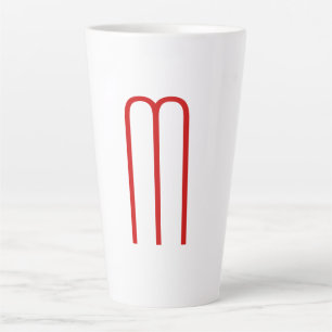 Chic Unique Monogram Red White Schlicht Simple Milchtasse