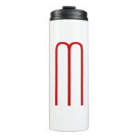 Chic Unique Monogram Red White Schlicht Simple