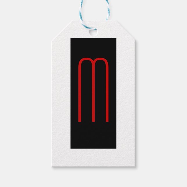 Chic Unique Monogram Schwarz-weiß Schlicht einfach Geschenkanhänger (Vorderseite)