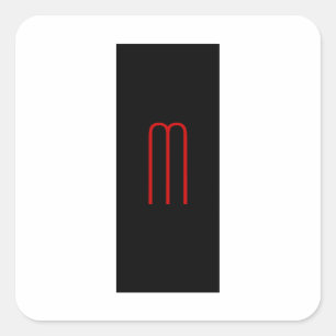 Chic Unique Monogram Schwarz-weiß Schlicht einfach Quadratischer Aufkleber