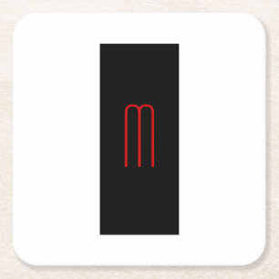 Chic Unique Monogram Schwarz-weiß Schlicht einfach Rechteckiger Pappuntersetzer