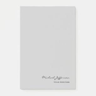 Chic Unique Script Calligrafy Name Grau Post-it Klebezettel