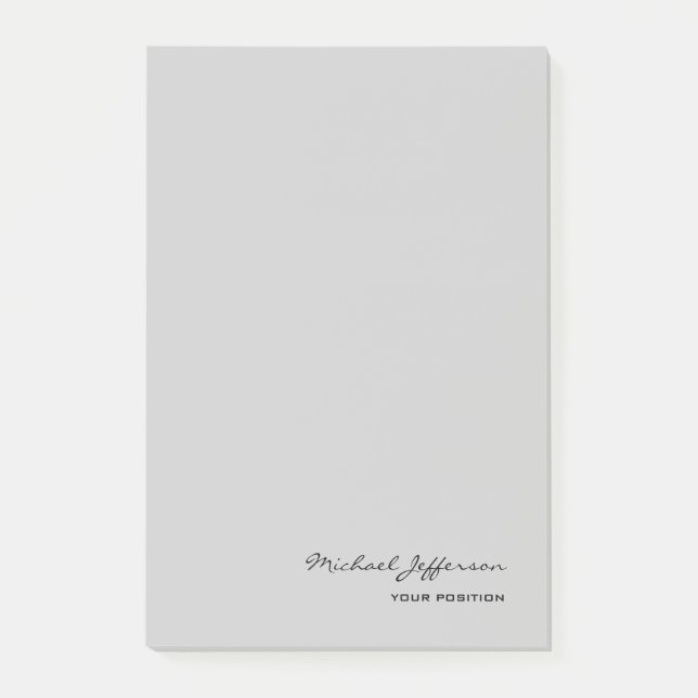 Chic Unique Script Calligrafy Name Grau Post-it Klebezettel (Vorderseite)