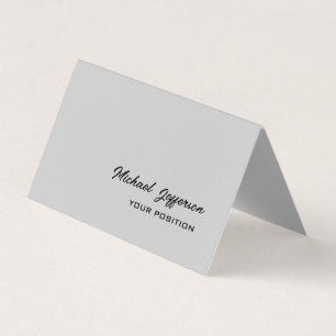 Chic Unique Script Grau Visitenkarten