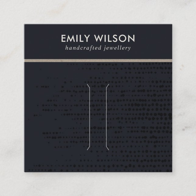 CHIC URBAN BLACK KRAFT DOTS HAIR CLIP DISPLAY CARD QUADRATISCHE VISITENKARTE (Vorderseite)