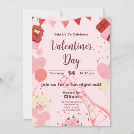 Chic Valentine's Day Celebration Einladungskarte Einladung