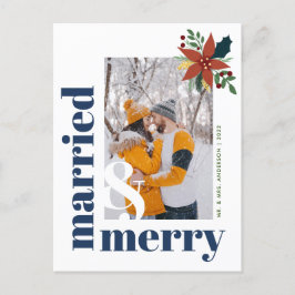Chic Verheiratet und fröhliches Foto Weihnachten P Postkarte