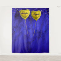 Chic Verlobt Heart Wedding Foto Hintergrund Blau