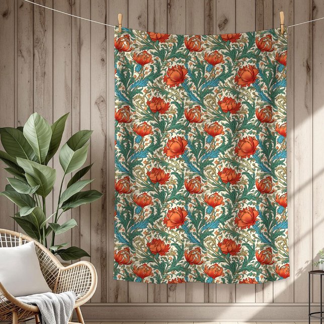 Chic Verziert Botanical Inspiriert von William Mor Fleecedecke (Chic Ornate Botanical Inspired by William Morris Fleece Blanket)