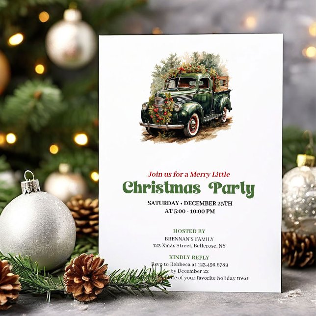 Chic Victorian Christmas Car Holiday Invitation Einladung (Chic Victorian Christmas Angel Holiday Card)