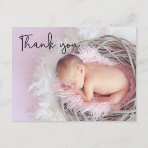 Chic Vielen Dank Baby Girl Foto Geburtserklärung Postkarte