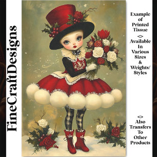 Chic Viktorianisch Girl Bouquet Blume BD2R Decoupa Seidenpapier