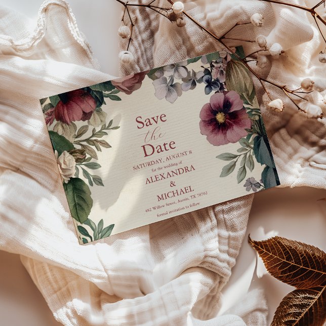 Chic Viktorianisch Royal Floral Wedding Save The Date (Von Creator hochgeladen)