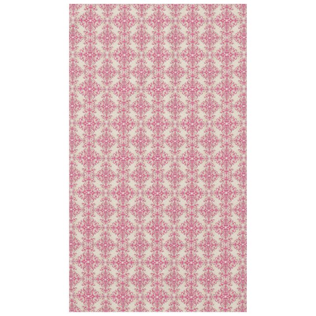 Chic Viktorianisch Style Floral Damask Muster Pink Tischdecke (Vorderseite)