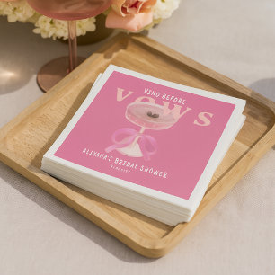 Chic Vino Vor den Gelübden Rosa Wein Bogen Brautpa Serviette
