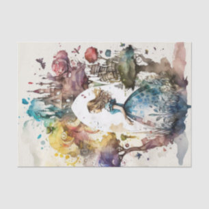 Chic Vintag Alice im Wunderland Decoupage Seidenpapier