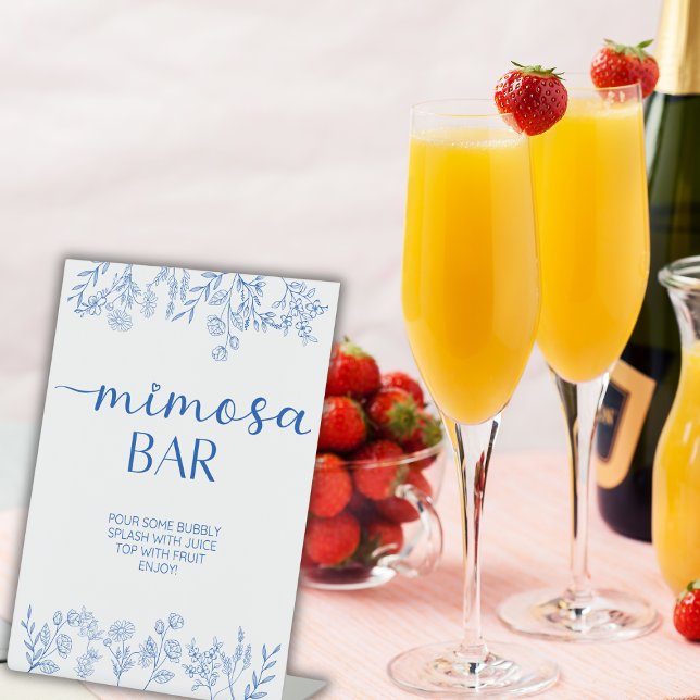 Chic Vintag Blue Mimosa Bar Sockelschild (Von Creator hochgeladen)