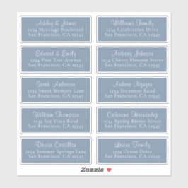 Chic Vintag Blue Wedding Guest Address Labels