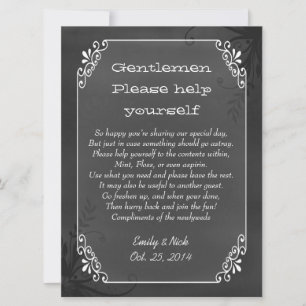 Chic Vintag Chalkboard Look Wedding Basket Sign