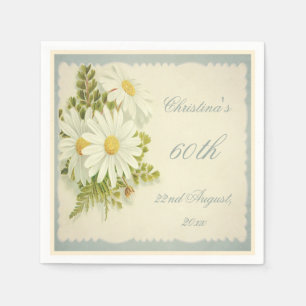 Chic Vintag Daisies 60th Birthday Serviettes Serviette