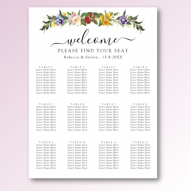 Chic Vintag Floral Hochzeitskarte Poster (Von Creator hochgeladen)