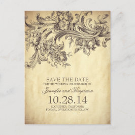 Chic Vintag Floral Wirbel Save the Date Postkarten