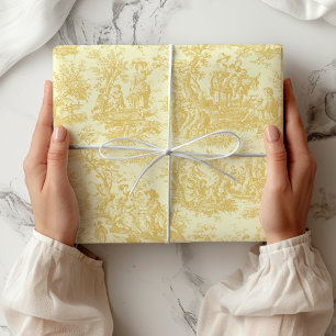 Chic Vintag-gelbe Jouileie gedruckt Geschenkpapier