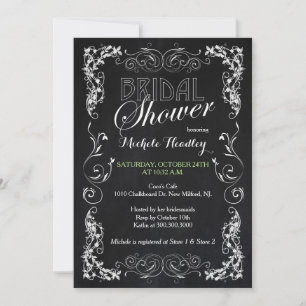 Chic Vintag Look Chalkboard Brautparty Einladung