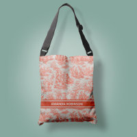 Chic Vintag orange toile de jouy bedruckt