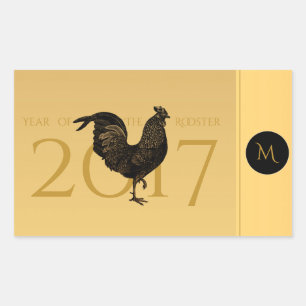 Chic Vintag Rooster Chinese New Year 2017 Sticker
