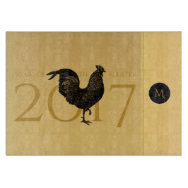 Chic Vintag Rooster Year 2017 Cutting Board 2 Schneidebrett