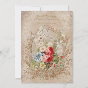 Chic Vintage Französische Rosen Ephemera Mitteilungskarte