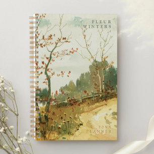 Chic Vintage-Landschaftskunst-Geschichte Stylisch Planer