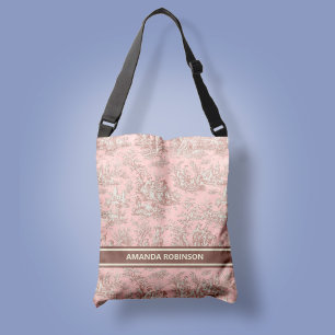 Chic Vintage Rose Goldkröte de jouy gedruckt Tragetaschen Mit Langen Trägern