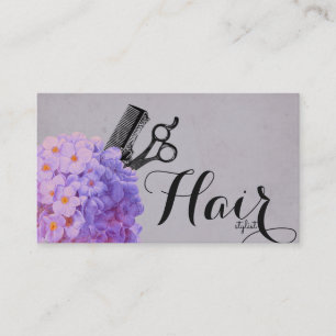 Chic Vintager Watercolor-Kalligraphie Hairstylist Visitenkarte