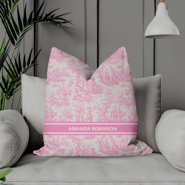Chic Vintages Baby Pink Toile de jouded Kissen (Von Creator hochgeladen)