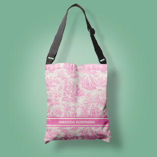 Chic Vintages Baby Pink Toile de jouded Tragetaschen Mit Langen Trägern