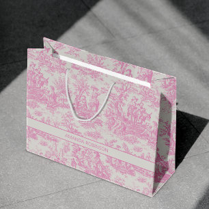 Chic Vintages Baby Pink Toile de jouy Große Geschenktüte