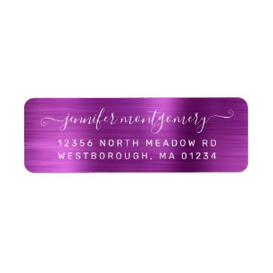 Chic Violet Brushed Metal Rücksendeadresse