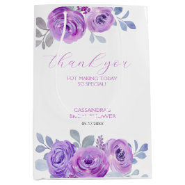 Chic Violet Rose Grüne Blumenbeete Brautparty Mittlere Geschenktüte