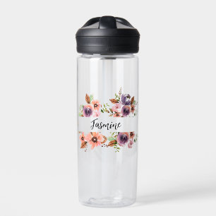 Chic Wasserfarbe floral Trinkflasche