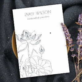 Chic Wasserlilie Floral Sketch Stuck Earring Displ Visitenkarte