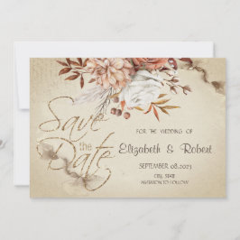 Chic Watercolor Autumn Blume Save the Date
