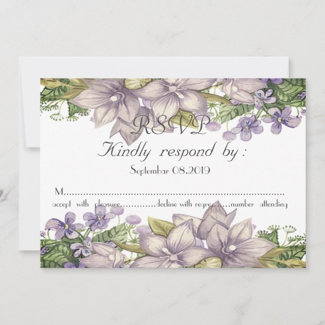 Chic Watercolor Blume UAWG Einladung (Vorderseite)